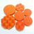 自粘式海绵球背绒抛光盘汽车美容保养镜面抛光橙色平面波浪海绵轮 橙色平面海绵球6寸150mm 2片试用装