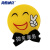 海斯迪克 HK-824 亚克力胸牌 酒店员工号牌 黄色圆形徽章别针式卡通圆形笑脸工牌 ×4款