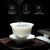 妙莲天香 朱红丝三才盖碗羊脂玉瓷手工盖碗茶杯家用德化白瓷功夫泡茶碗 D57-06A 朱红丝盖碗-美人 150ML
