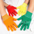 礼仪手套 小学生表演彩色礼仪小孩五指幼儿园儿童户外手套定 荧光绿 S