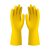 南洋牛筋乳胶手套工业耐酸碱橡胶天骄胶皮手套清洁打扫黄色加厚耐磨男女通用 2双 L码-大号