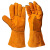 迪航 牛皮加厚电焊手套 均码33cm 橘黄色 3双起购 GY1