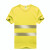 夏季工地速干圆领短袖反光工服工衣反光衣T恤安全背心印花工装工业品 黄色两条反光条 M