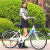 扬笙福定制女款自行车自行车上班代步自行车男女中大学生自行车适配 珍珠白高配款