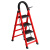 梯子家用折叠梯室内人字工程梯便携多功能小楼梯叉伸缩加厚扶梯凳 【质量特好】加厚红色五步梯【加强筋卡扣踏板+全踏板
