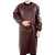 海斯迪克 HKQS-22 防水围裙 加长加大皮质防油长袖皮罩衣男士 棕色