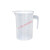 量桶 塑料量杯带刻度的大量桶毫升计量器容器克度杯奶茶店带盖透 白色 100ml带手柄量杯