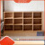 简易书架置物架落地储物格子柜客厅实木色小书本收纳阅读架矮书柜 【6格】90x60cm-拉丝黑橡木