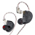 CVJ可诺卡入耳式游戏音乐耳机圈铁三单元3D环绕音电竞挂耳耳塞可调音 透黑色-无麦 标配+官方便携耳机包