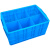塑料分格周转箱带盖六格零件盒螺丝工具分类分隔收纳箱配盖胶箱 二格箱加高+蓝色