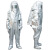 劳卫士 消防隔热服LWS-007-A 防辐射热1000度 连体式带背囊 银色 1套