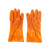 止滑浸塑手套耐磨耐酸碱耐油防腐蚀防滑手套PVC硫化劳保手套工业防油手杀鱼加防滑 橘色止滑颗粒手套（5双装）