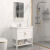 浴尚雅（YUSHANGYA）太空铝浴室柜陶瓷一体洗脸盆柜组合小户型落地卫生 80*48【航空铝材】+全配件+镜柜