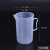 樵牧人 塑料量杯 塑料烧杯 实验室器皿 塑料刻度杯 2000ml（全柄无盖5个装） 