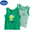 迪士尼童装 2件装 儿童背心男童夏季纯棉条纹无袖T恤宝宝工字薄汗衫夏装 绿色 -字母龙(两件) 100