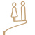 定制适用高档洗手间标识指示牌侧装侧挂WC厕所标志牌创意提示牌亚克力定制 A款（金色） 26x16cm