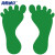 海斯迪克 脚印地贴 (10对) 绿色 小脚丫贴纸 幼儿园学校台阶贴地板楼梯贴 gnjz-4002