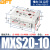 贝傅特 MXS滑台气缸 直线带导轨气动元件可调行程高频率高负荷精密双杆滑台缓冲器 MXS20-10 