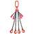 力虎王 起重链条吊索具可调节长短G80级猛钢链条组合成套索具带调节链 6吨4腿6米 