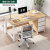 办公桌办公室桌子简约现代电脑桌台式桌书桌学习桌桌椅组合 100*50橡胶木色(桌椅组合)