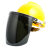 迈恻亦电焊面罩安全帽面罩焊工自动变光头戴式全脸部防护罩氩弧焊帽 黄安全帽+铝架黑屏