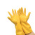 劳保佳 乳胶手套 防护作业手套 防水手套 劳保手套 黄色 1双装 M码 10双起发
