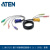 ATEN 宏正 2L-5302P 工业用1.8米PS/2接口切換器线缆 提供HDB,PS/2及音频信号接口(电脑端) 三合一(鼠标/键盘/显 示)SPHD及音频信号接口(KVM切換器端)