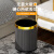 AKBK垃圾桶金属压圈式家用轻奢客厅厨房高档酒店卫生间办公室莫10L灰