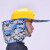瑞桓柏工地遮阳帽太阳能带风扇安全施工大帽檐夏季遮脸神器 海洋迷彩遮阳板+太阳能帽