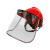防酸碱化学品 防护面罩安全帽面屏 电焊防护罩全脸硫酸实验安全 安全帽+全脸面罩红色 大