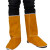 LISM焊工脚套电焊护脚 高帮牛皮劳鞋帆布盖耐脏套鞋套脚盖 橘色牛皮大护脚38cm