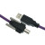 渤海USB2.0A公转B公工业相机数据线带锁19mm螺丝间距高柔屏蔽线打印机方口线缆现货定制 紫色高柔 3米