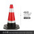 橡胶雪糕筒路障警示红白反光路锥形桶隔离墩道路施工高速路安全分 红白伸缩连接杆1-2米