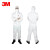 3M 4545防护服防尘防液体喷溅工业实验室液体喷涂农药白色带帽连体服L码 1件套