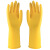 巧姨 75克乳胶手套防水防油清洗加厚耐磨清洁手套 黄色加厚5双 L码