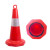 者也（ZYE）塑料路锥带提环雪糕筒桶圆锥防撞路桩路障反光锥交通安全警示锥警示桩隔离墩 反光圆锥红白68cm