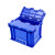 标准可堆式物流箱塑料周转箱塑料储物箱收纳箱有盖物流箱 H箱-翻盖蓝色