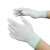 曼睩 PU凃指手套10双装 劳保手套白色PU凃指手套棉线加厚保暖耐磨工地干活车间工作手套005
