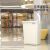 商用大垃圾桶塑料方形大容量家用20L超大餐饮厨房大号无盖收纳桶 60L桶奶白色进口料无盖款