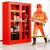 微型消防站室外建筑工地消防柜消防器材全套应急物资展示柜灭火箱 玫红色