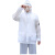 久臻YSF237 分体式透明雨衣套装 带帽檐反光雨衣雨裤 白色 3XL 