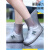 无印MUJ雨鞋男女款雨靴套防雨脚套外穿下雨天防水防滑硅胶加 (注意看图)乳胶鞋套-白一双装 L（37-39码鞋）