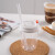 百钻 U型饮品杯500ml*20个 家用奶茶杯一次性带盖带吸管 透明塑料杯子