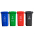 鸣固 大垃圾桶带盖户外大号环卫带轮公共场合垃圾箱餐饮大容量全国标准分类 100L带轮 红色 有害垃圾ZJ3262