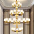 IGIFTFIRE新中式全铜玉石客厅吊灯中山古镇2024年新款中国风复式楼实木灯具 A款6头玻璃灯罩
