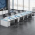 亨黎上海现代简约办公家具员工电脑桌办公桌组合屏风职员办公桌工作位4人位 办公桌组合 卡位卡座 蓝白（1.2*1.4米） 六人位（含小柜）