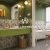 橄榄绿法式复古手绘小花砖 绿色卫生间瓷砖厨房墙砖厕所地砖 果绿微水泥搭配