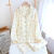 孕妇睡衣夏季薄款纯棉纱布月子服哺乳家居服产后喂奶套装吸汗透气 米白色风雅 棉纱 M(90-120斤)