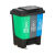 户外分类垃圾桶三合一脚踏商用户外环卫小区垃圾干湿分离加厚带盖 60L（绿+灰+蓝）易腐+其他+可回收