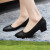 美步 女士工作鞋 黑色低粗跟职业软皮商务女皮鞋QY-7125 黑色 36#